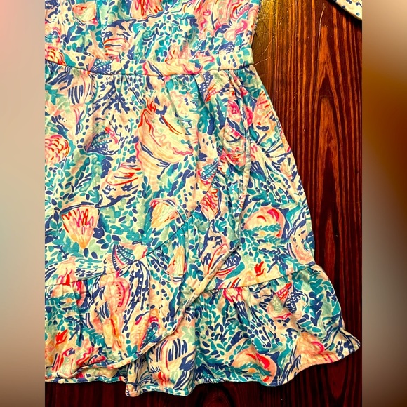 LILY PULITIZER Girls Dorita Seashell off the Shoulder Cotton Dress - Picture 4 of 7